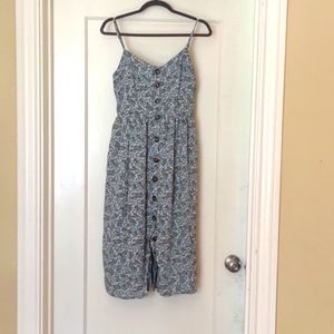 Large, floral green, Midi Dress